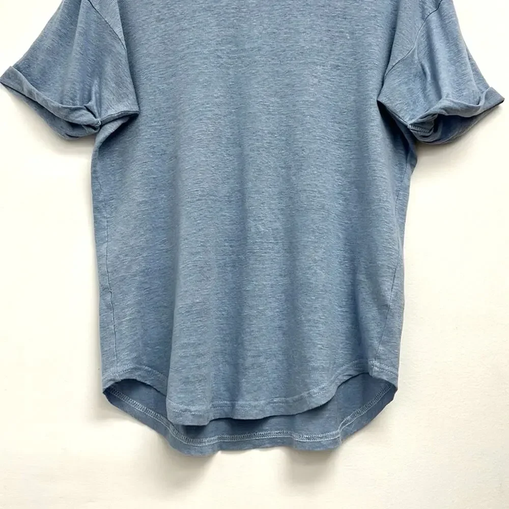 NWOT Isabel Marant Étoile Koldi Linen Rolled Sleeve Easy Relaxed Fit Tee - Large - Picture 8 of 12